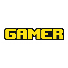 Black and Yellow Acrylic Gamer Style Layered Name Joined Words and Names to Order