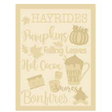 3MM MDF A3 Layered Rectangle - Hayrides Quote Sign Christmas Crafting