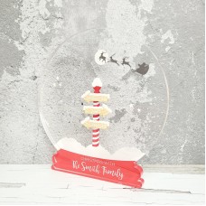 UV Printed Snowglobe - Red North Pole Post Design Christmas Crafting
