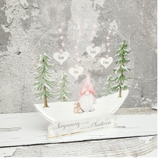 UV Printed Snowglobe - Pink Gnome Design Christmas Crafting