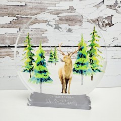 UV Printed Snowglobe - Stag Design Christmas Crafting