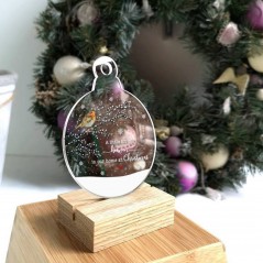 Printed Acrylic A Little Bit of Heaven in our Home at Christmas Bauble Christmas Baubles