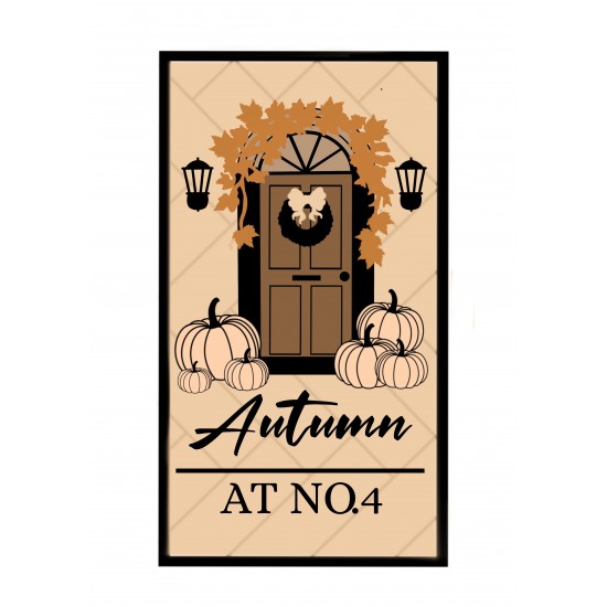 3mm mdf Layered Autumn At House Number Sign Halloween