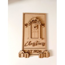 3mm mdf Layered Christmas At House Number Sign Personalised and Bespoke