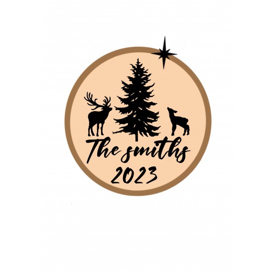 3mm mdf Layered Family Christmas 2023 Bauble (any year) Personalised and Bespoke