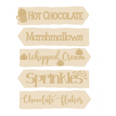 3mm mdf Hot Chocolate Signposts (5 signs) Layered Designs