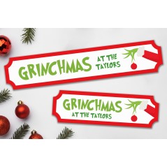 Printed Grinchmas Street Sign Personalised and Bespoke