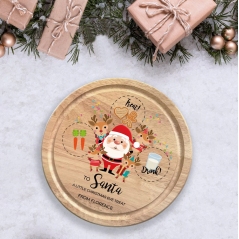 Printed Round Treat Board - Festive Lights Printed Christmas Eve Treat Boards