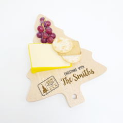 Printed Christmas Tree Cheese Boards - North Pole Produce Christmas Crafting