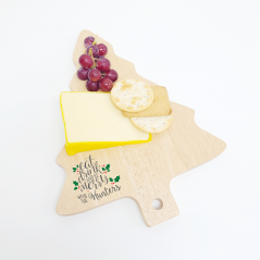 Printed Christmas Tree Cheese Boards - Eat Drink and Be Merry Christmas Crafting