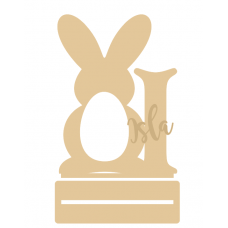 4mm Personalised Bunny and Letter on Plinth Kinder or Creme Egg Holder with name Easter