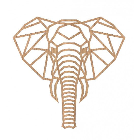 4mm mdf Geometric Elephant Head Animal Shapes
