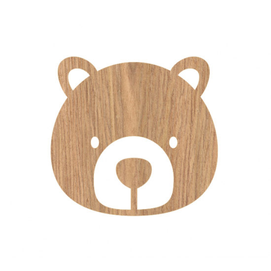 4mm Oak Veneer Bear Head Nursery Wall Art Animal Shapes
