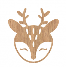 4mm Oak Veneer Fawn Head Nursery Wall Art Animal Shapes