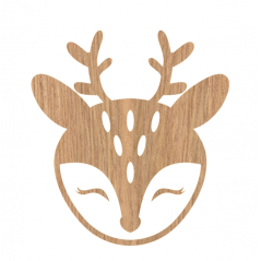 4mm Oak Veneer Fawn Head Nursery Wall Art Animal Shapes