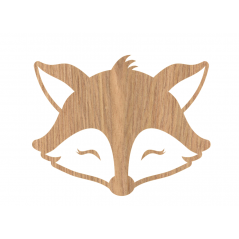 4mm Oak Veneer Fox Head Nursery Wall Art Animal Shapes