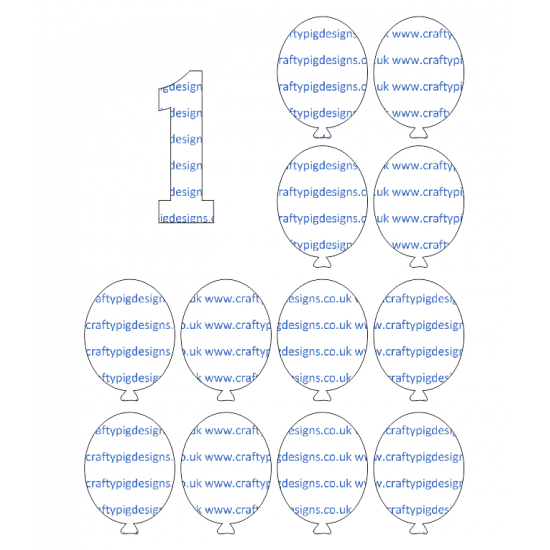 Acrylic Balloon Milestone Set with Number 1 Basic Shapes