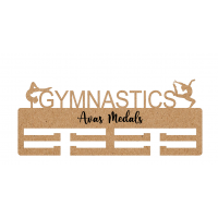 6mm MDF Personalised Gymnastics Double Medal Hanger