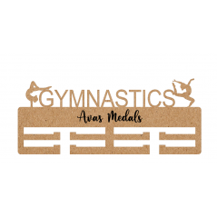 6mm MDF Personalised Gymnastics Double Medal Hanger Personalised and Bespoke