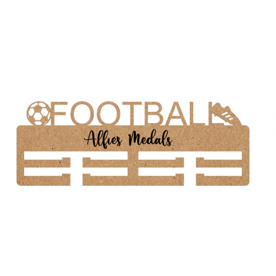 6mm MDF Personalised Football Double Medal Hanger