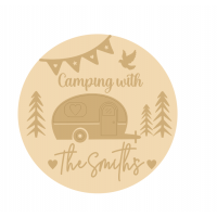 3mm mdf Personalised Layered Family Camping Caravan sign