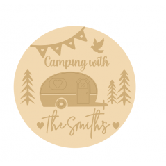 3mm mdf Personalised Layered Family Camping Caravan sign Personalised Name Plaques