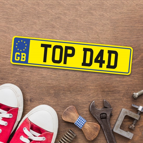 Printed Father's Day Number Plate Signs Fathers Day