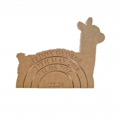 18mm MDF Stacking Rainbow with Llama Detail 18mm MDF Craft Shapes