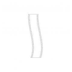 3mm White Cast Perspex Wavy Film Strip (pack of 5) Acrylic Keyrings / Tags