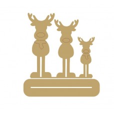 4mm MDF Family Reindeer - Mr and Mrs with one child - Freestanding Christmas Shapes