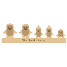 18mm  Engraved Penguin Family Christmas Shapes
