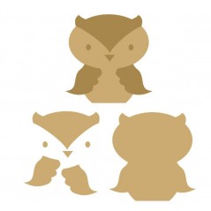 18mm 3D Owl (200mm) 18mm MDF Animal Shapes 3D and Engraved
