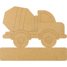 18mm Engraved Cement Mixer On Base 18mm MDF Engraved Craft Shapes