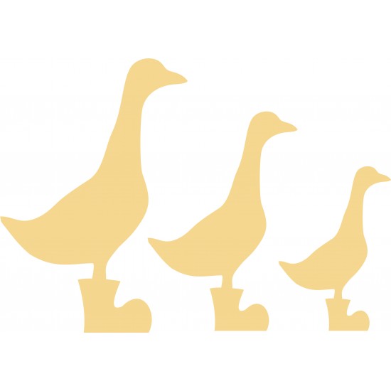 18mm Ducks in Wellies 18mm MDF Animal Shapes 3D and Engraved