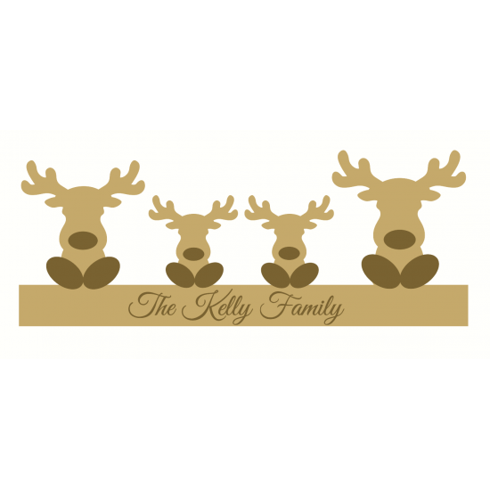 18mm Engraved Reindeer Family Christmas Shapes