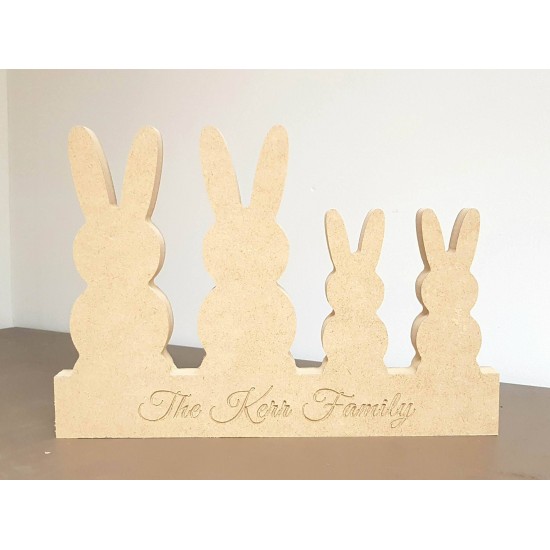 18mm Engraved Bunny Family Easter