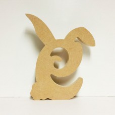18mm Freestanding Lowercase Letter e with Bunny Ears Easter