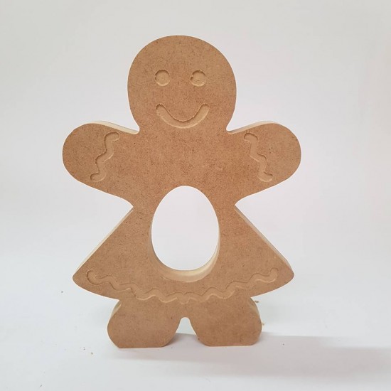 18mm Engraved Gingerbread Girl Kinder or Cadbury Egg Holder (blank or engraved) 18mm MDF Christmas