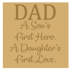 18mm Engraved Plaque Dad A Son's First Hero.... Fathers Day