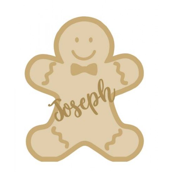 18mm Layered Fillable Gingerbread Boy Shape with name Personalised and Bespoke