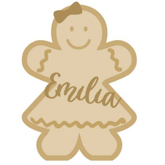 18mm Layered Fillable Gingerbread Girl Shape with name Halloween