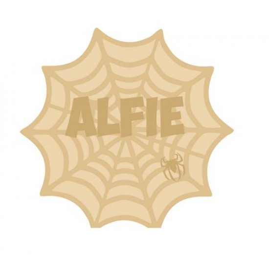 18mm Layered Fillable Spiders Web Shape with name and spider Halloween