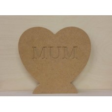 18mm Heart Engraved With Mum (variations available) Mother's Day