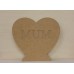 18mm Heart Engraved With Mum (variations available) Mother's Day