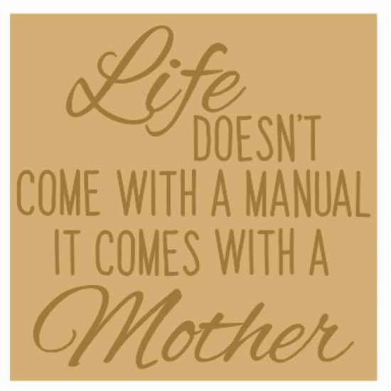18mm Engraved Plaque- Life doesn't come with a manual its comes with a Mother Mother's Day