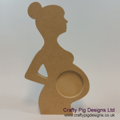 18mm  Bump Scan With Circular Picture Cut Out (With Bun) 18mm MDF Craft Shapes