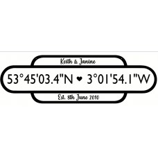 4mm Large 3 Row Coordinates Sign (hanging version)(railway Sign)   Personalised and Bespoke