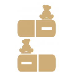 18mm Teddy Bear Bookend Set 18mm MDF Bookends