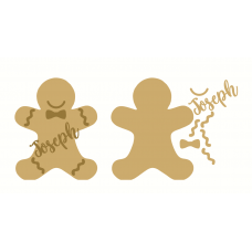 18mm Freestanding Gingerbread Boy with stick on name and detail 18mm MDF Christmas