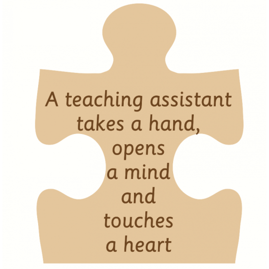 18mm Engraved Jigsaw - A Teacher/Teaching Assistant/Mentor Touches a Hand... Teachers